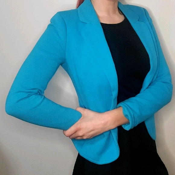 H&M Aqua Blue Blazer Business Jacket - Picture 8 of 8